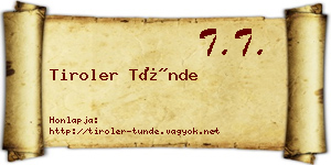 Tiroler Tünde névjegykártya